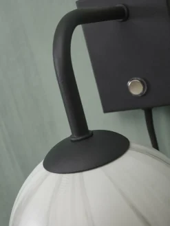 it's about RoMi Wandlamp glas/ijzer Carrara bol wit marmerprint/zwart Discount
