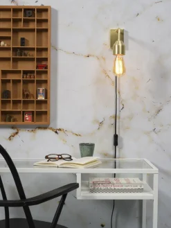 it's about RoMi Wandlamp ijzer Madrid 18x7xh.14cm goud S New