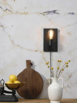 it's about RoMi Wandlamp ijzer Madrid b.15xh.25cm zwart L Sale