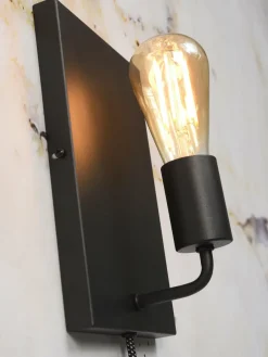 it's about RoMi Wandlamp ijzer Madrid b.15xh.25cm zwart L Sale