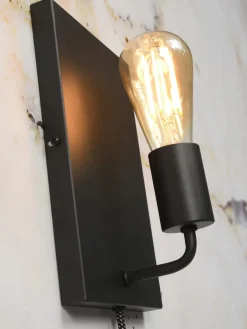 it's about RoMi Wandlamp ijzer Madrid b.15xh.25cm zwart L Sale