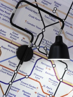 it's about RoMi Wandlamp ijzer London b.44xh.40cm/kap dia.16xh.16cm zwart