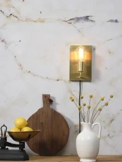 it's about RoMi Wandlamp ijzer Madrid 15xh.25cm goud L Discount