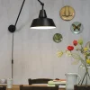 it's about RoMi Wandlamp ijzer Chicago h.80cm/l.60-130cm mat zwart Hot