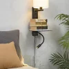 it's about RoMi Wandlamp ijzer Florence plank+usb+leeslamp 15000hrs incl. dimmer wit Discount