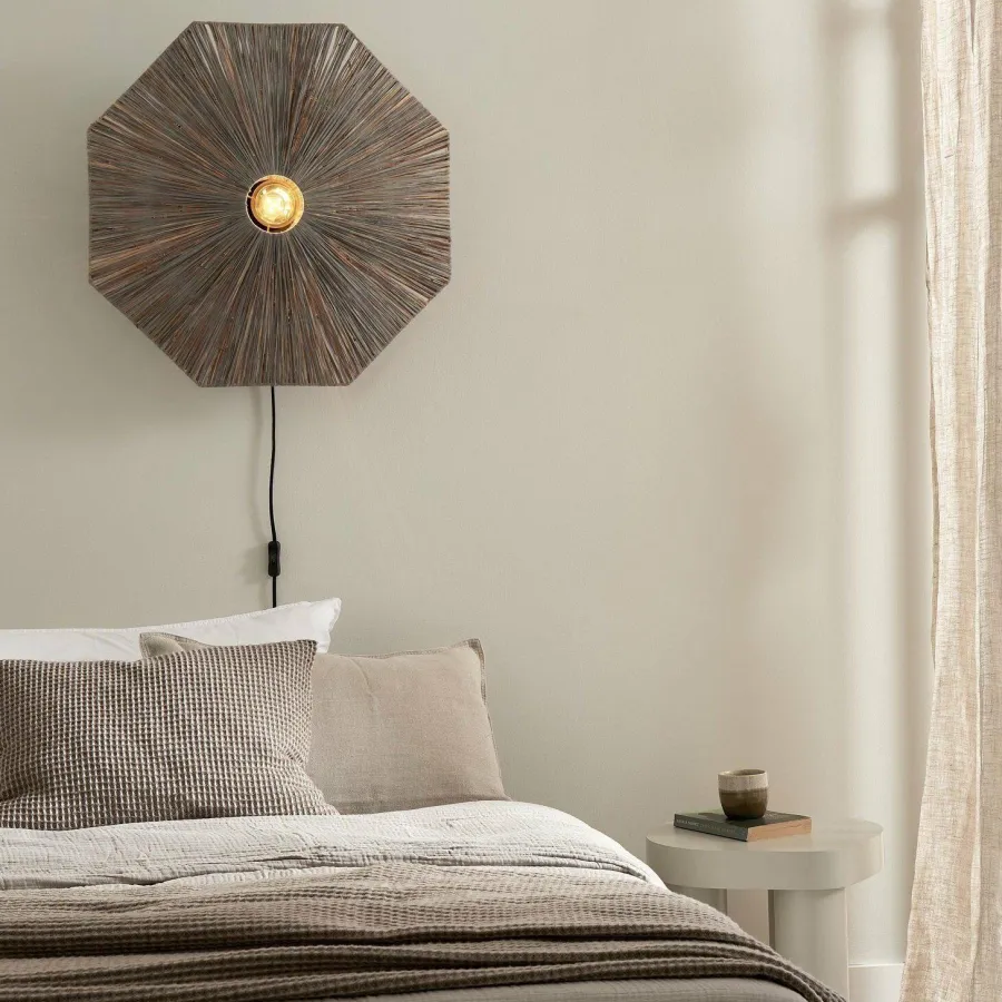 it's about RoMi Wandlamp Panama dia. 65cm donkergrijs Sale