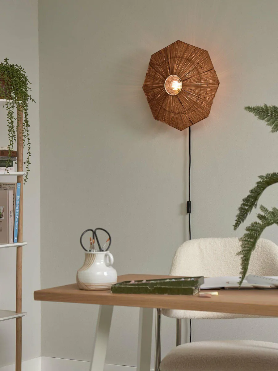 it's about RoMi Wandlamp Panama dia. 45cm bruin Clearance