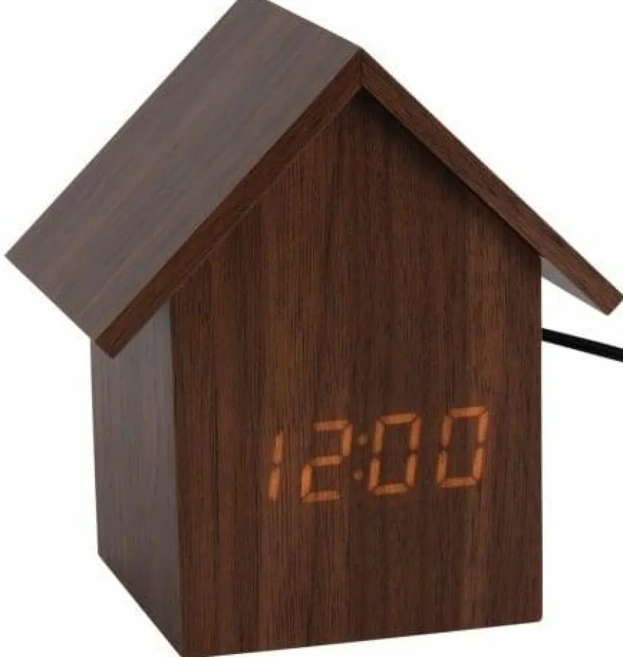Karlsson Alarm Clock House LED donkerbruin Discount