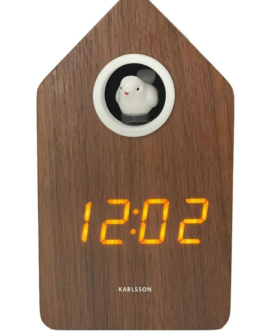 Karlsson Alarmklok Cuckoo LED donker hout veneer Clearance