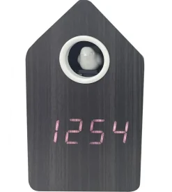Karlsson Alarmklok Cuckoo LED zwart hout veneer Discount