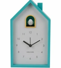 Karlsson Alarmklok Modern Cuckoo turquoise blauw Hot