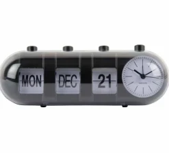 Karlsson Alarmklok Retro Tube Calender Flip zwart New