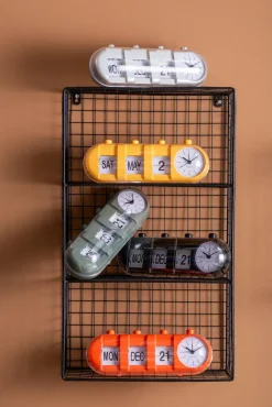 Karlsson Alarmklok Retro Tube Calender Flip zwart New