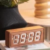 Karlsson Alarmklok Solid hout Engraved donker hout Clearance