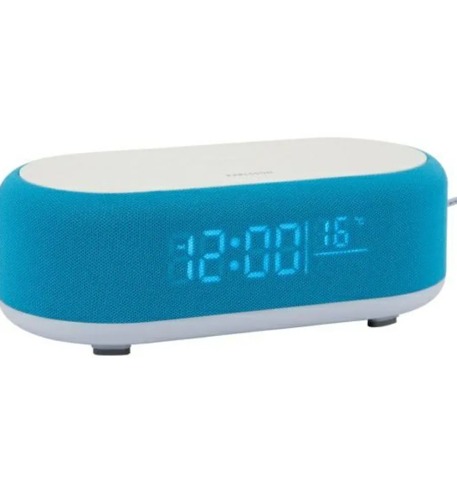 Karlsson Alarmklok Vogue met telefoonoplader en bluetooth helder blauw Best