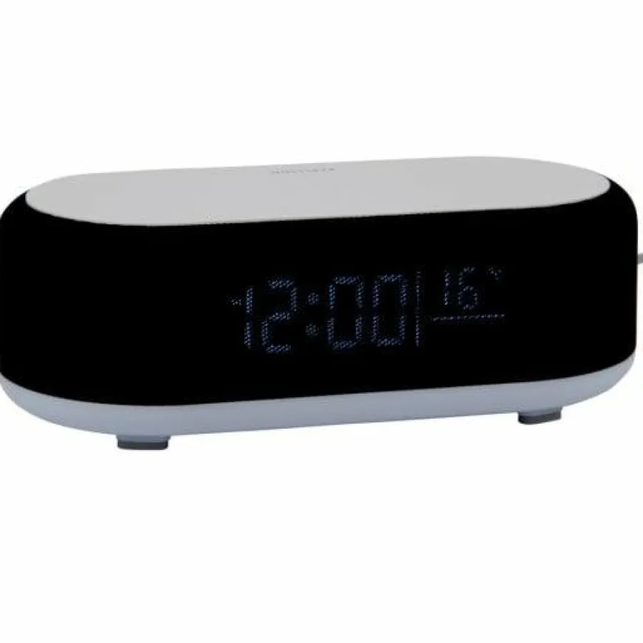 Karlsson Alarmklok Vogue met telefoonoplader en bluetooth zwart Best