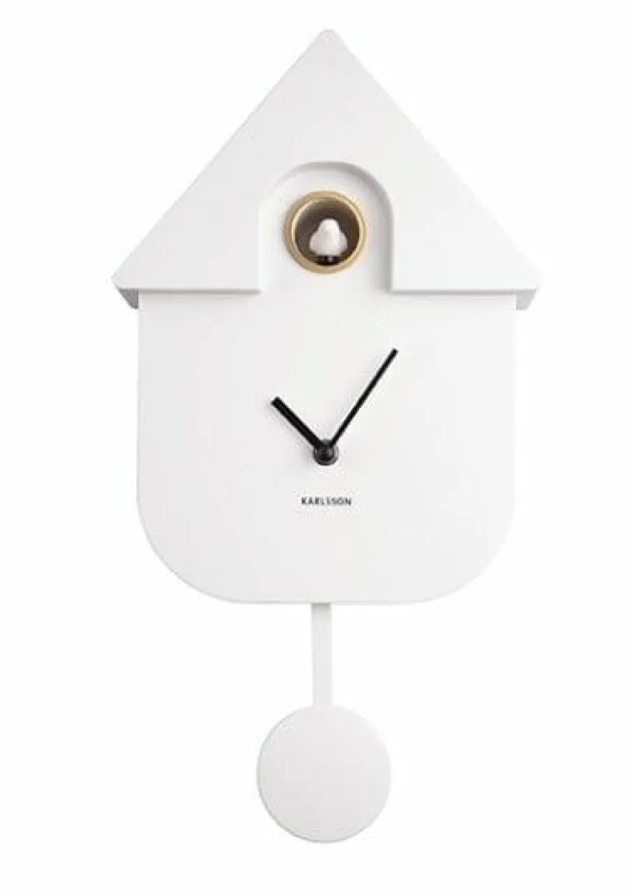 Karlsson Klok Modern Cuckoo - Wit Clearance