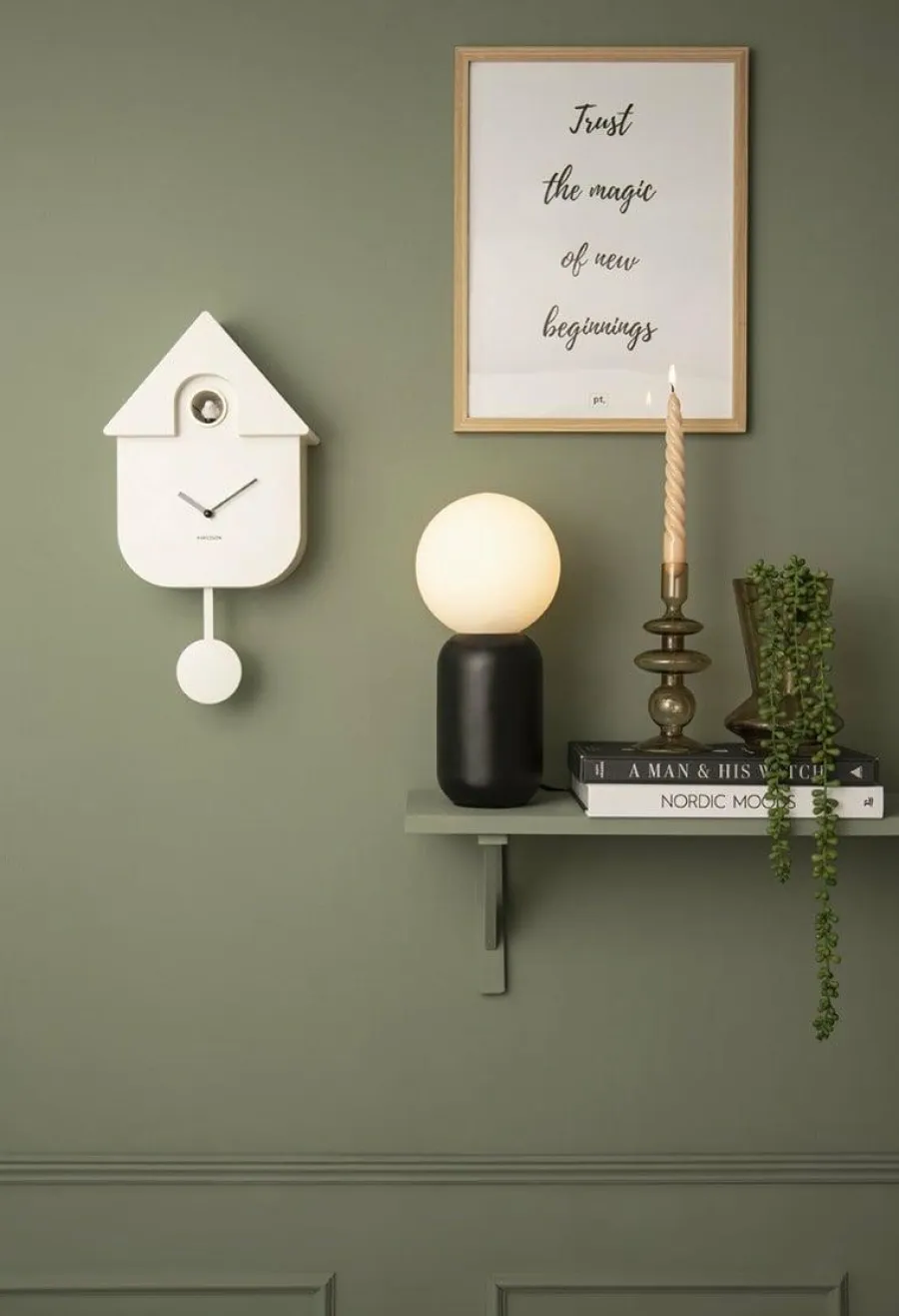 Karlsson Klok Modern Cuckoo - Wit Clearance