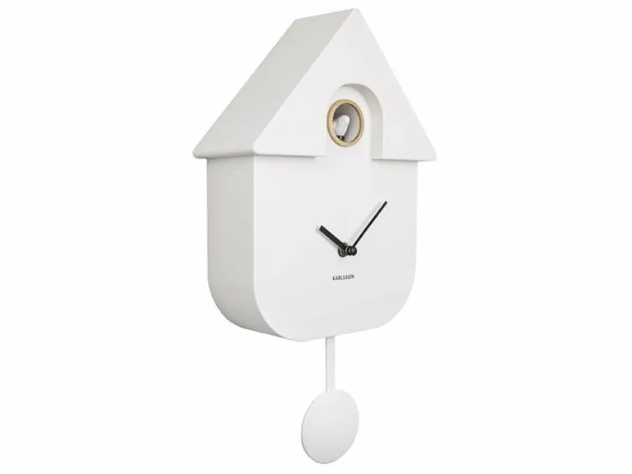 Karlsson Klok Modern Cuckoo - Wit Clearance