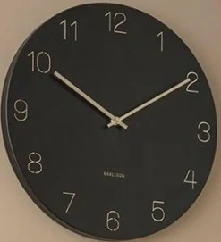Karlsson Wandklok Charm Engraved Numbers zwart Ø 40 cm Hot