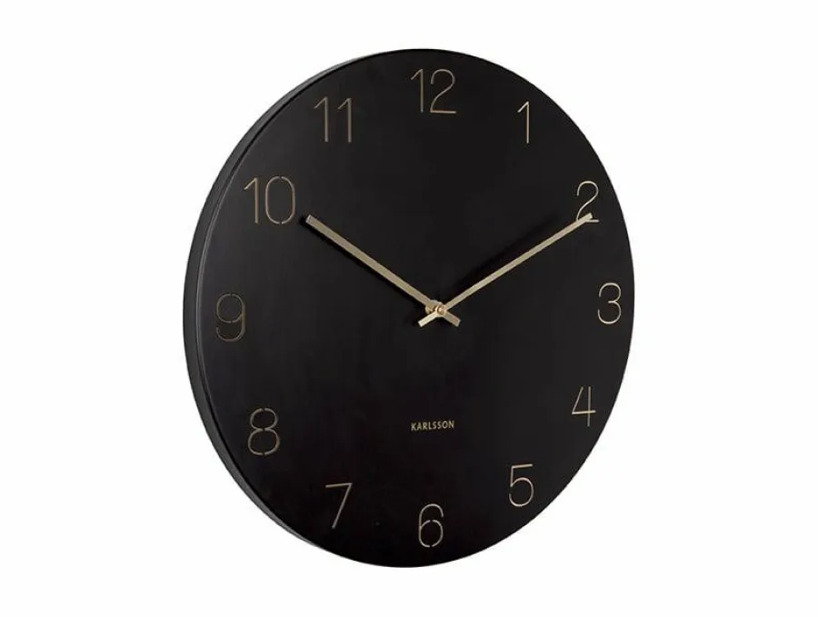 Karlsson Wandklok Charm Engraved Numbers zwart Ø 40 cm Hot
