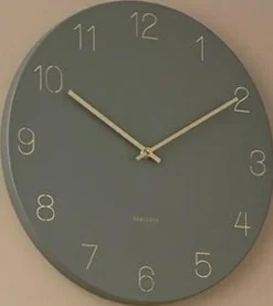Karlsson Wandklok Charm Engraved Numbers groen Ø 40 cm Clearance