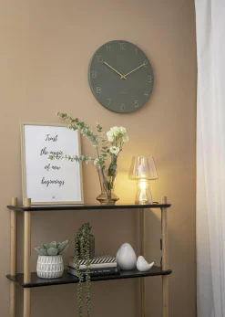 Karlsson Wandklok Charm Engraved Numbers groen Ø 40 cm Clearance