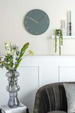 Karlsson Wandklok Charm Engraved Numbers groen Ø 40 cm Clearance