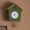 Karlsson Wandklok Cuckoo army groen met geel