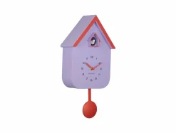 Karlsson Wandklok Dupla Color Cuckoo zacht paars met helder oranje Hot