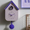 Karlsson Wandklok Dupla Color Cuckoo zachtroze met kobalt blauw New