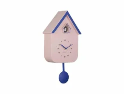 Karlsson Wandklok Dupla Color Cuckoo zachtroze met kobalt blauw New