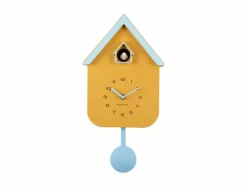 Karlsson Wandklok Dupla Color Cuckoo mango geel met zacht blauw Outlet