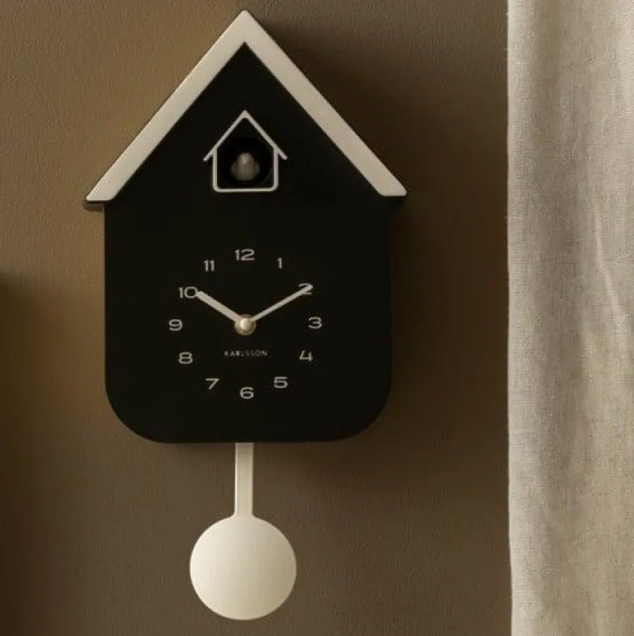 Karlsson Wandklok Dupla Color Cuckoo zwart met wit Sale