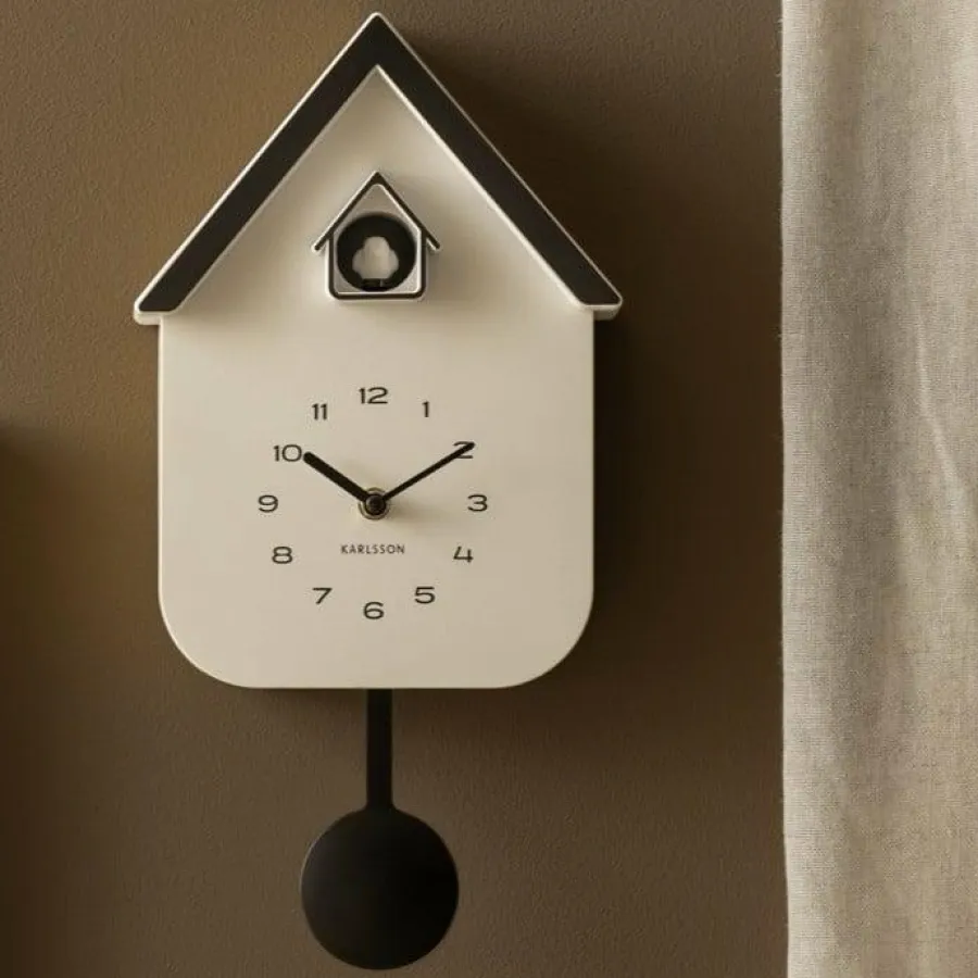 Karlsson Wandklok Dupla Color Cuckoo wit met zwart Best