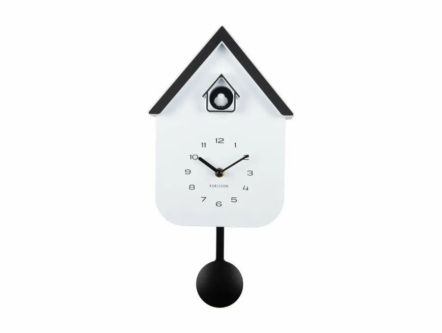 Karlsson Wandklok Dupla Color Cuckoo wit met zwart Best