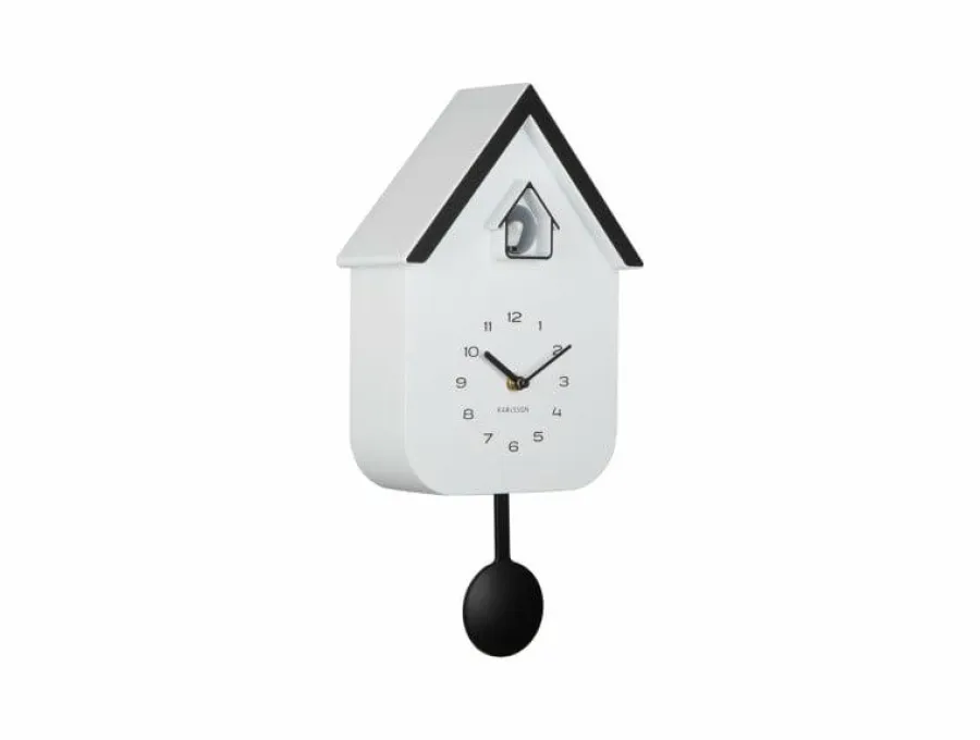 Karlsson Wandklok Dupla Color Cuckoo wit met zwart Best