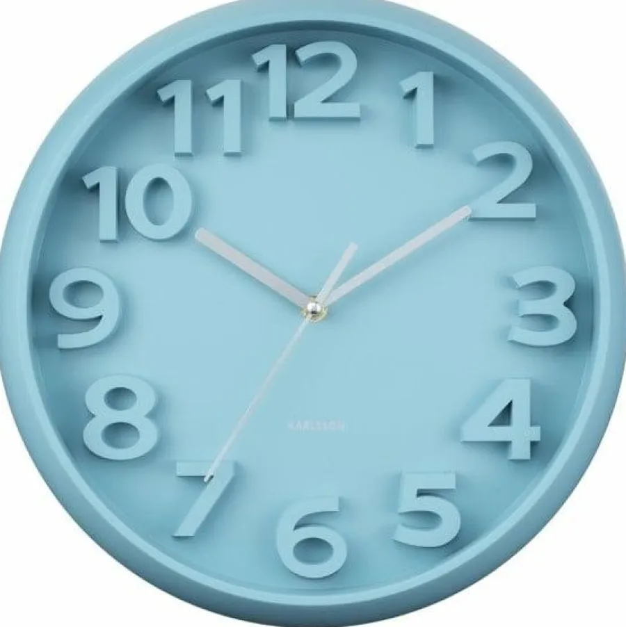 Karlsson Wandklok Elevated Classic Numbers misty blauw New