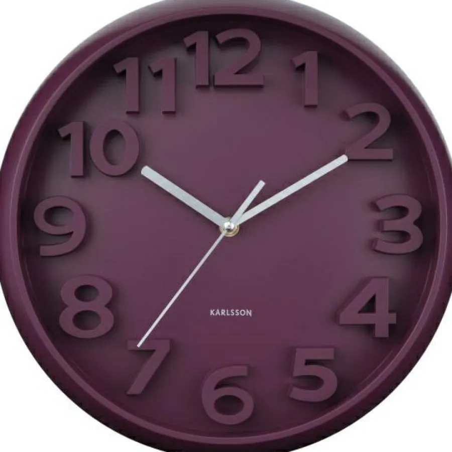 Karlsson Wandklok Elevated Classic Numbers donker mauve Clearance
