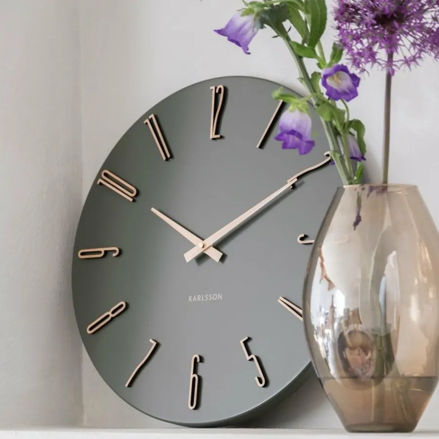 Karlsson Wandklok Esmerado luxury groen Online