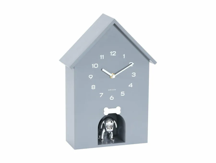Karlsson Wandklok Garding Doggy cool grijs Clearance