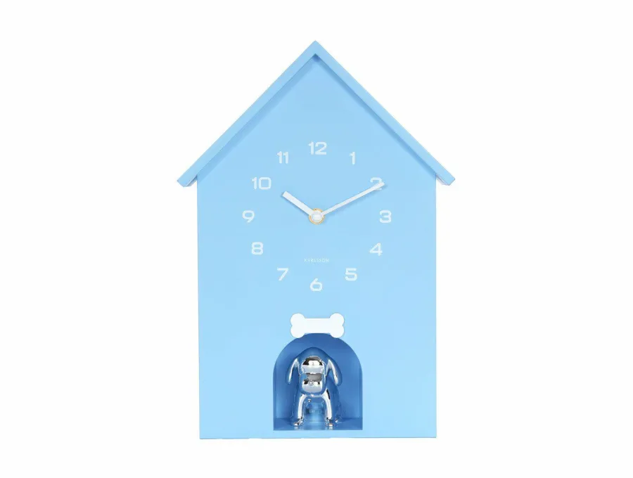 Karlsson Wandklok Garding Doggy zacht blauw Hot