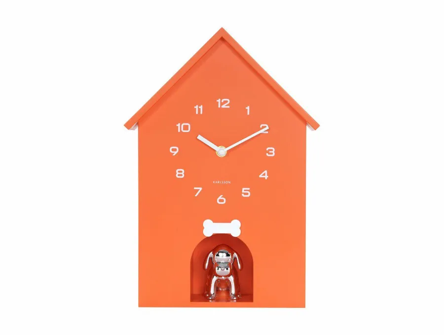 Karlsson Wandklok Garding Doggy bright oranje Best