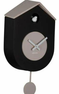 Karlsson Wandklok Grato Cuckoo zwart met warm grijs Online
