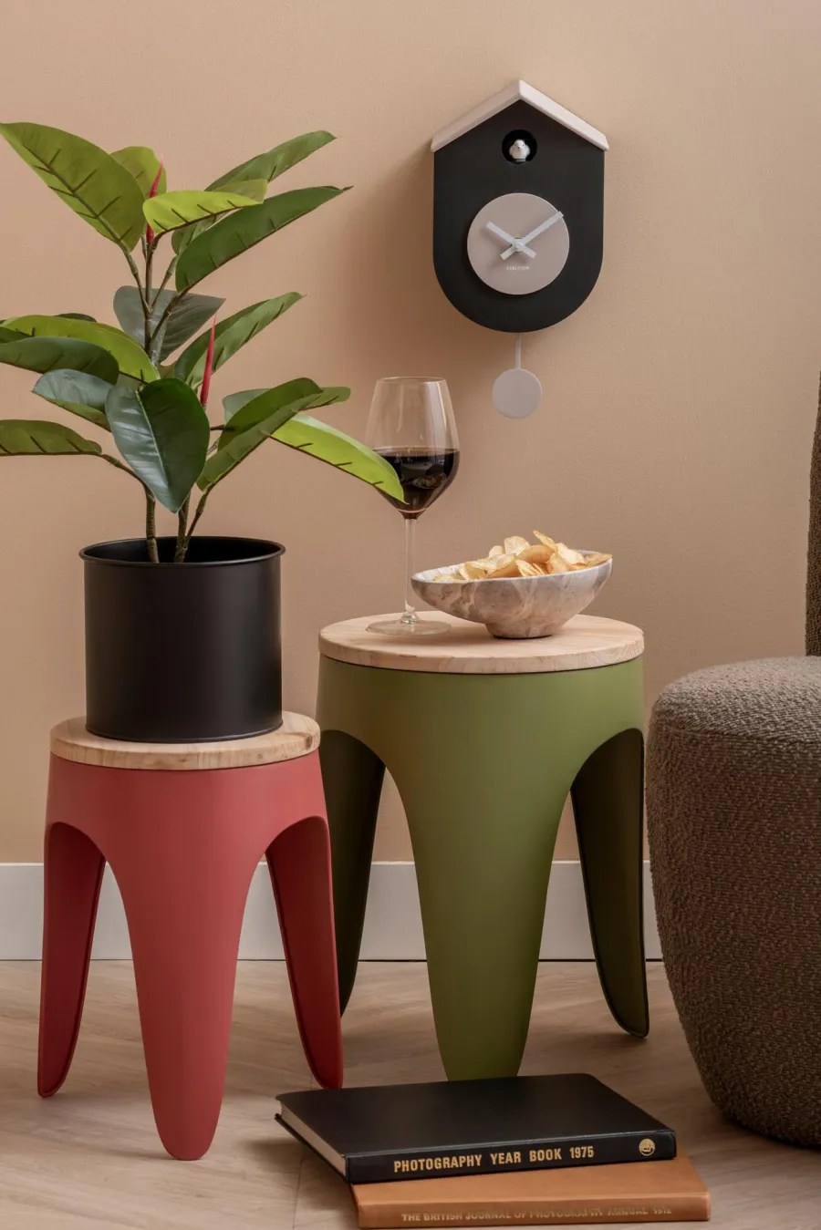 Karlsson Wandklok Grato Cuckoo zwart met warm grijs Online