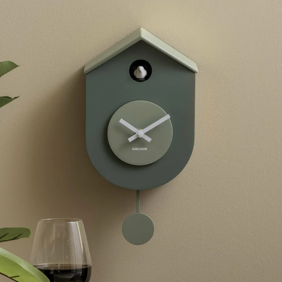 Karlsson Wandklok Grato Cuckoo jungle groen met grijs jade Sale
