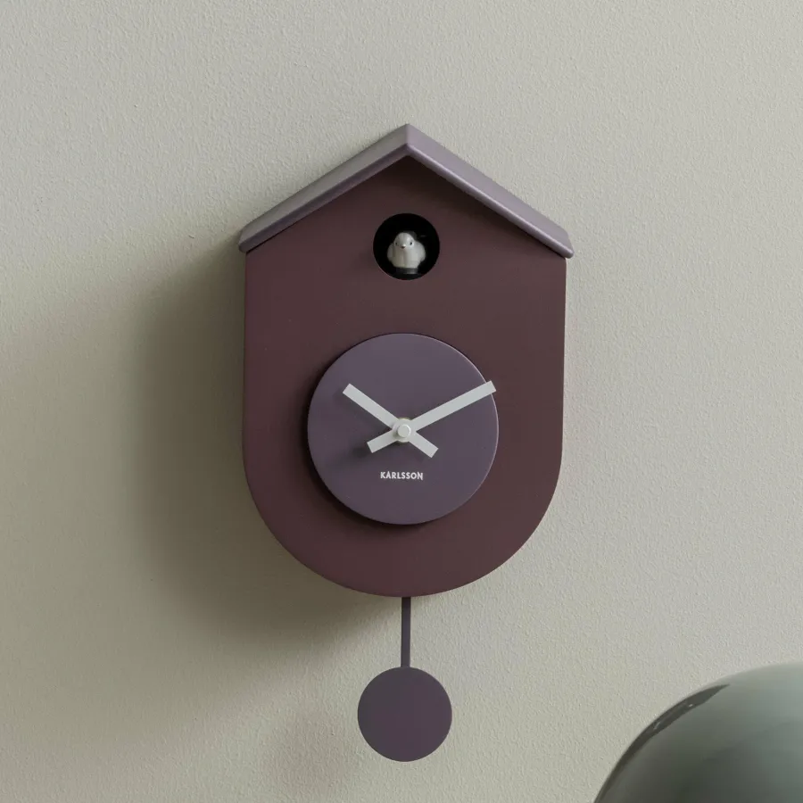 Karlsson Wandklok Grato Cuckoo mauve purple met lavendel paars Hot