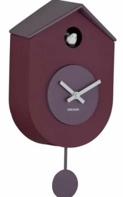 Karlsson Wandklok Grato Cuckoo mauve purple met lavendel paars Hot