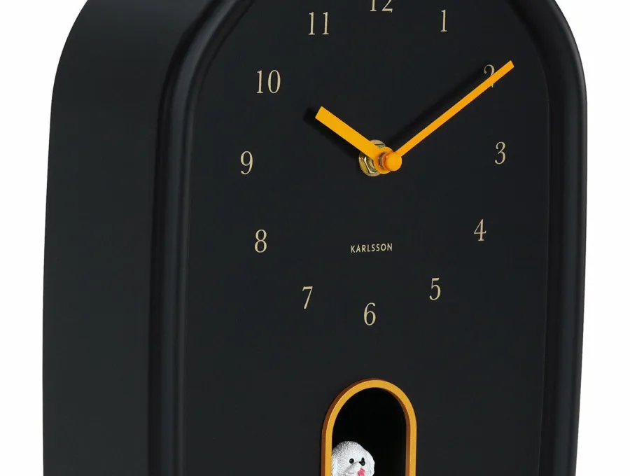 Karlsson Wandklok Modern Hond zwart New