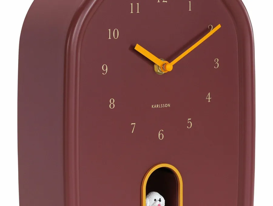 Karlsson Wandklok Modern Doggy burgundy rood Online